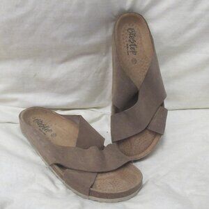 Biostep Brown Sandals Crossover Flats - Shoes